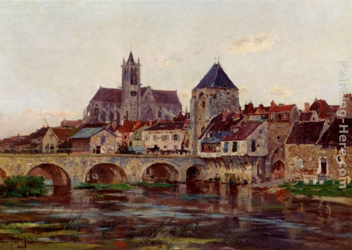 View Of Moret-Sur-Loing painting - Edmond Marie Petitjean View Of Moret-Sur-Loing art painting